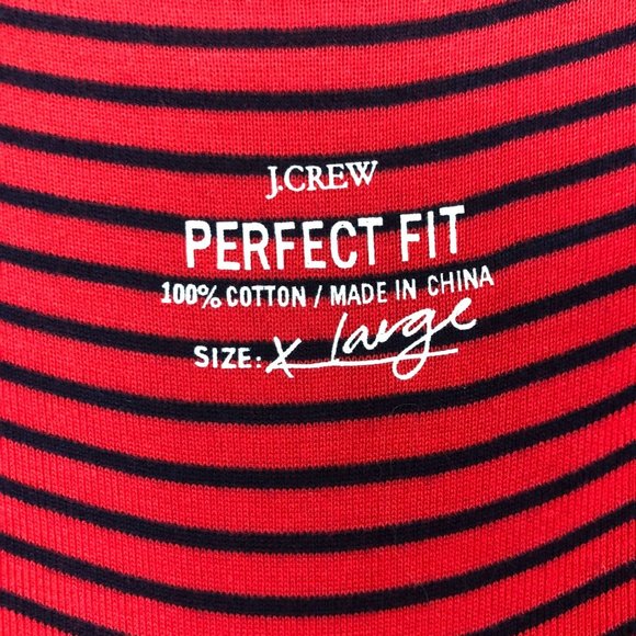 J Crew Perfect Fit Women's Cardigan XL Striped Red Blue Gold Tone Metal Buttons - Picture 3 of 8